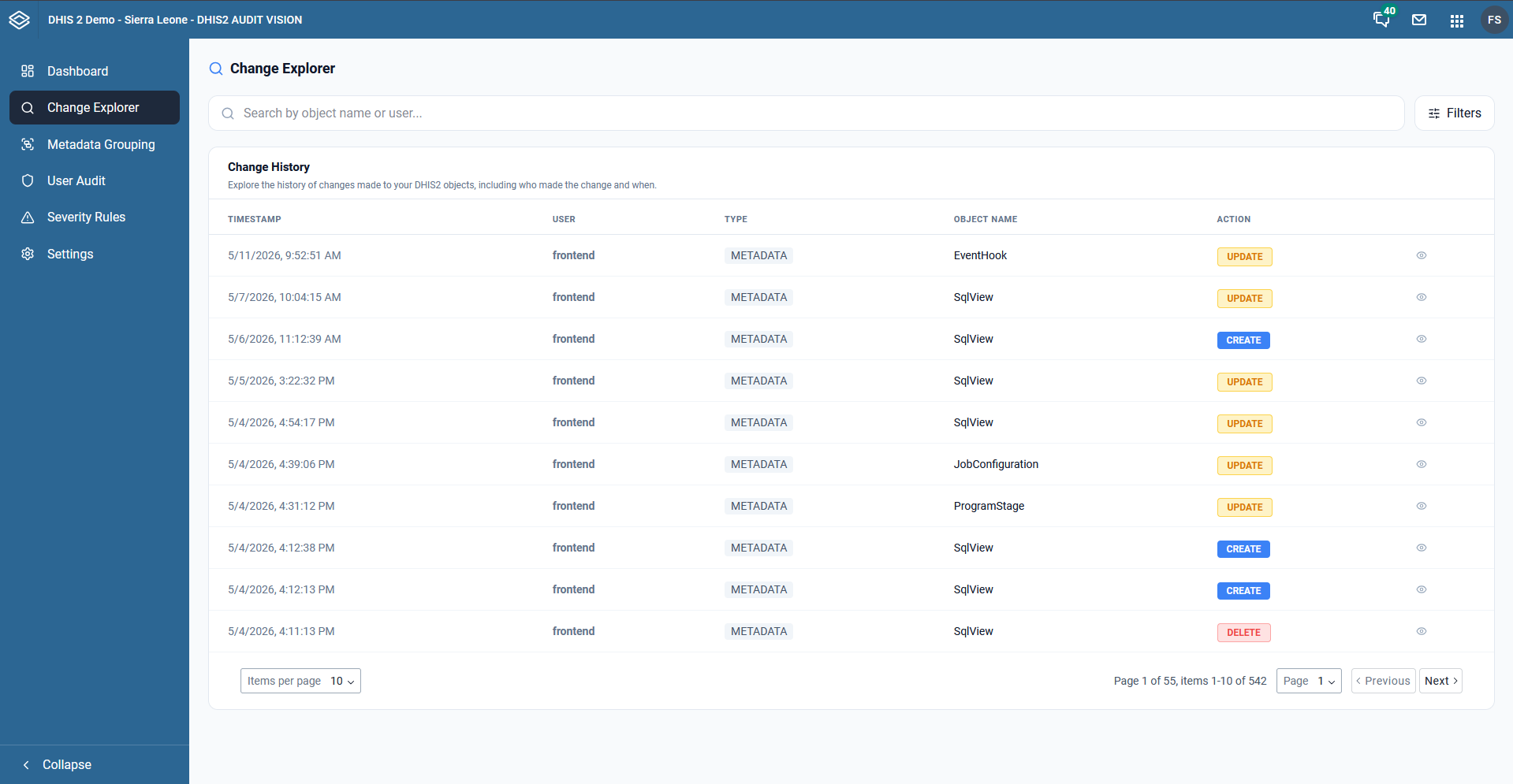 Change Explorer Overview