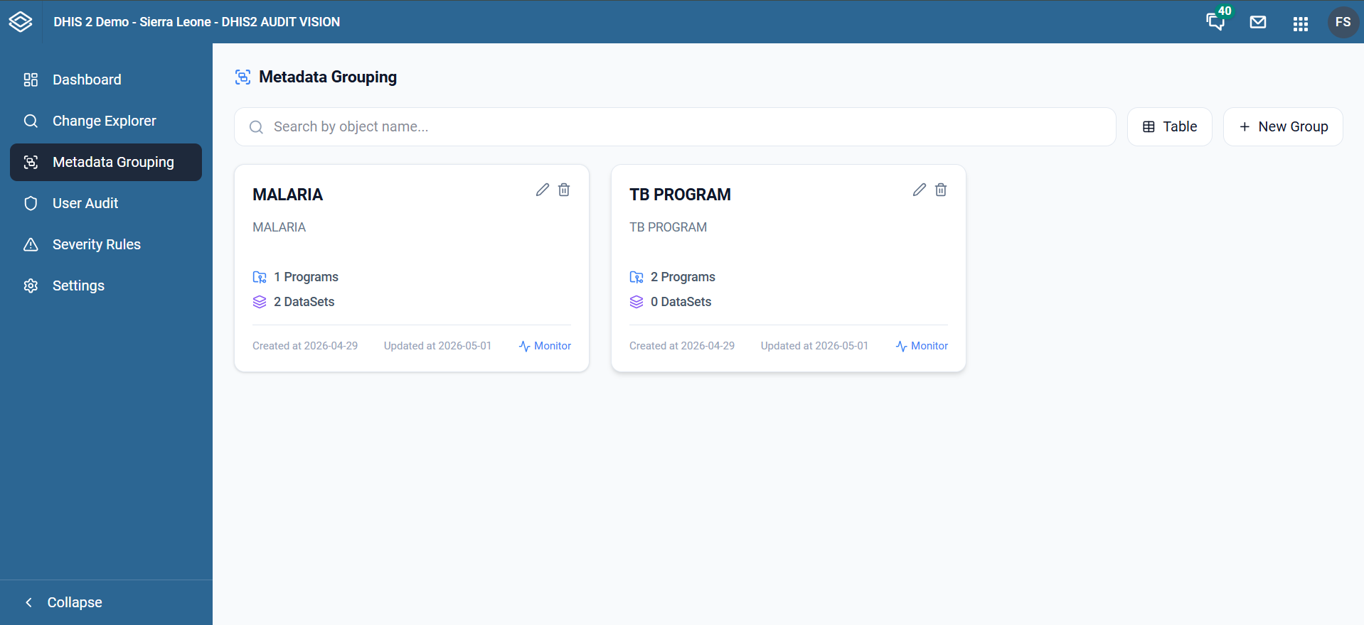Metadata Grouping Overview
